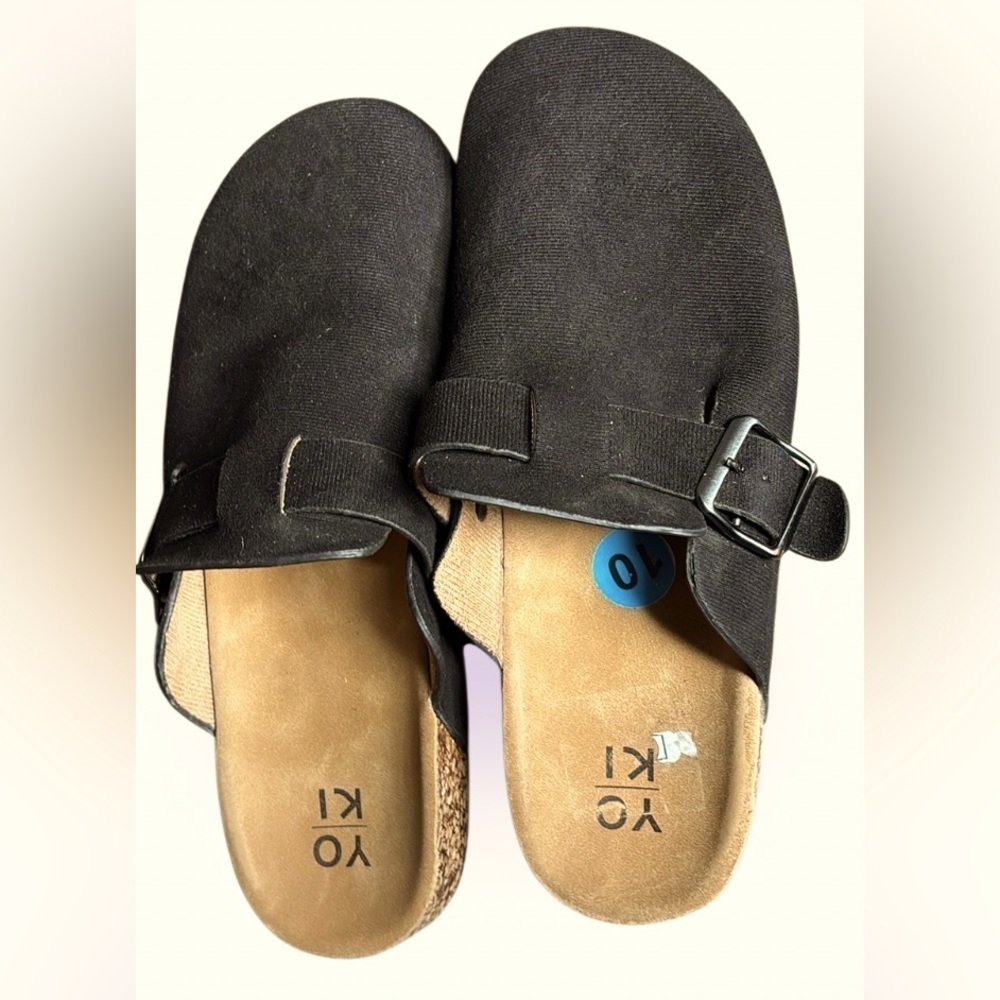 Yoki Black Mules Sz 10